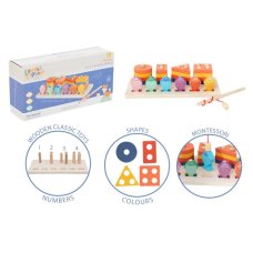PS874: Wooden 2 In 1 Fishing Stack And Sort Board